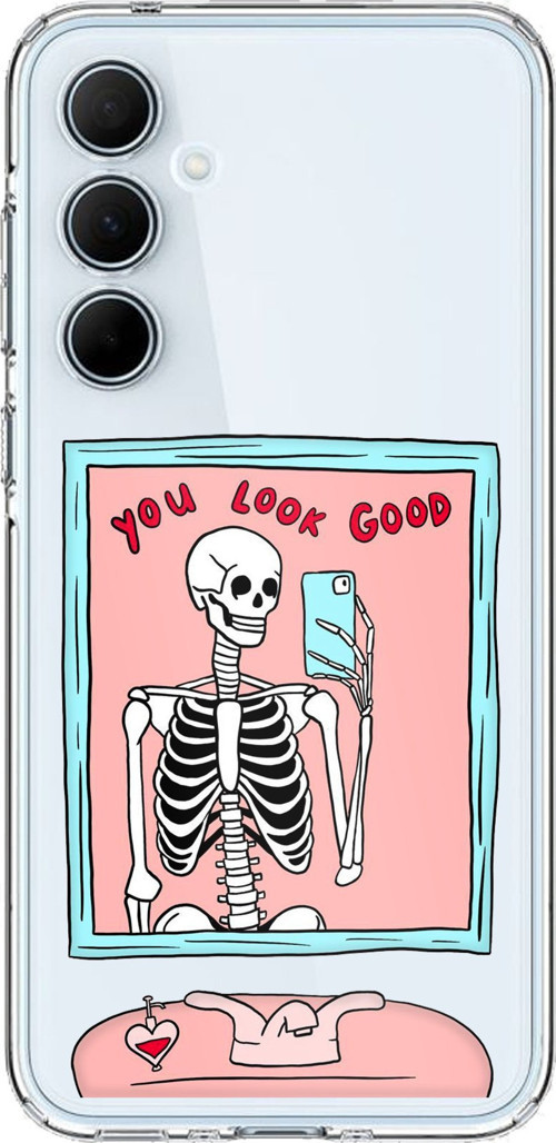 Samsung Galaxy A35 Uyumlu You Look Good İskelet Tasarımlı Baskılı Silikon Kılıf