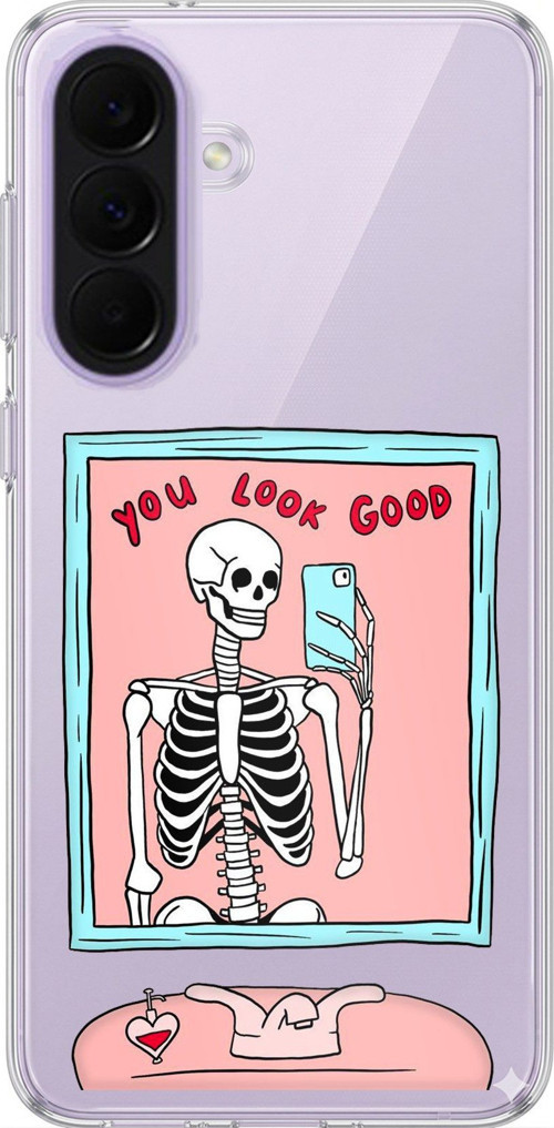 Samsung Galaxy A37 Uyumlu You Look Good İskelet Tasarımlı Baskılı Silikon Kılıf