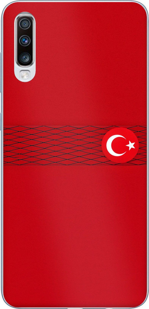 Samsung Galaxy A50-A30S Uyumlu Türk Milli Takım Izgara Desenli Forma Baskılı Silikon Kılıf