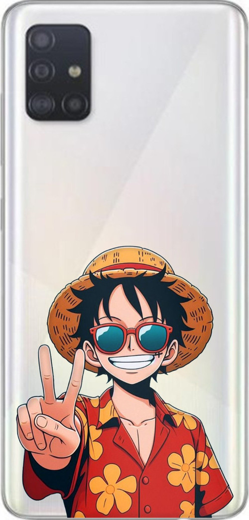 Samsung Galaxy A51 Uyumlu Monkey D. Luffy Tasarımlı Baskılı Silikon Kılıf