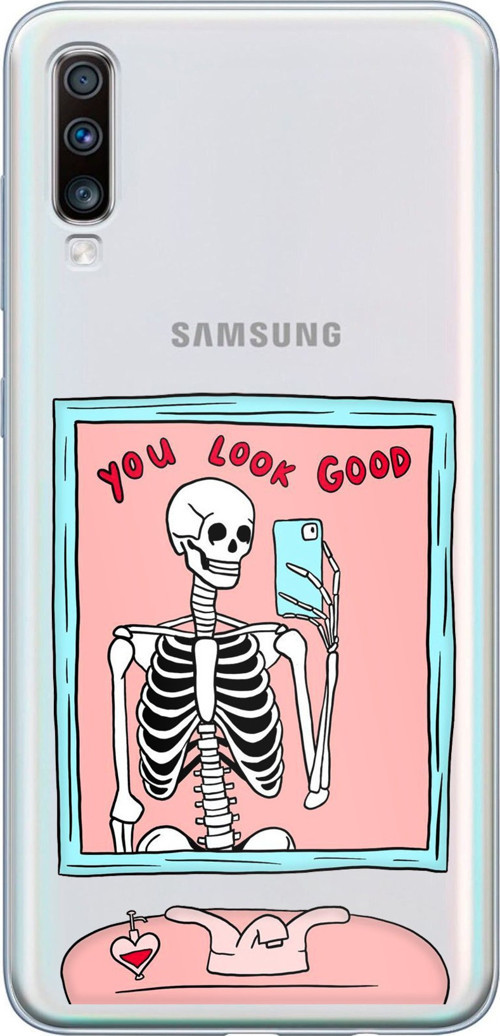 Samsung Galaxy A50-A30S Uyumlu You Look Good İskelet Tasarımlı Baskılı Silikon Kılıf