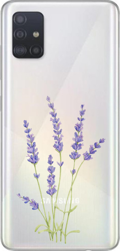 Samsung Galaxy A51 Uyumlu Lavanta Çiçek Tasarımlı Baskılı Silikon Kılıf