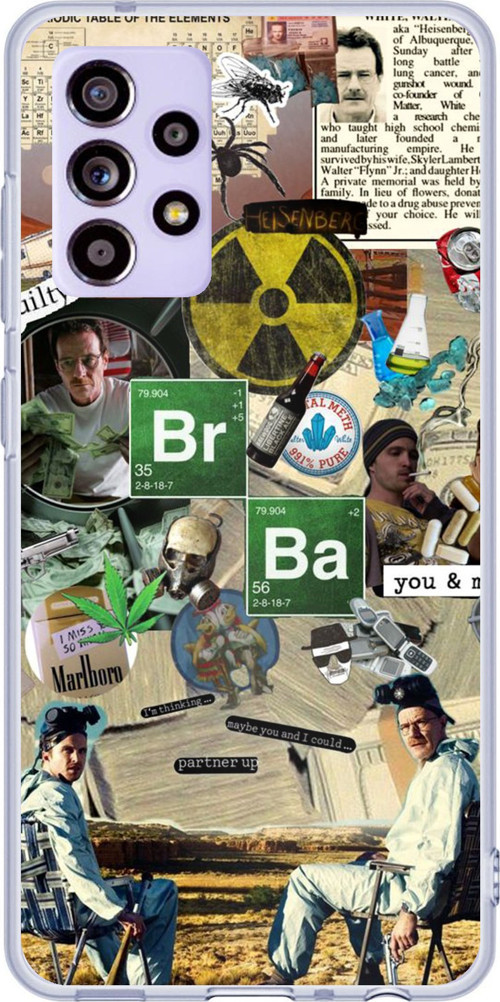 Samsung Galaxy A52-A52S Uyumlu Breaking Bad Kolaj Baskılı Silikon Kılıf