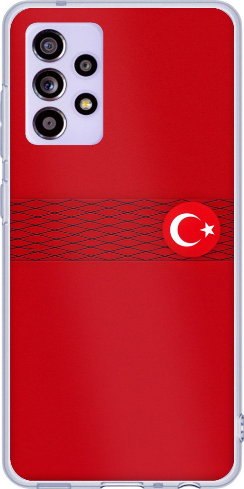 Samsung Galaxy A52-A52S Uyumlu Türk Milli Takım Izgara Desenli Forma Baskılı Silikon Kılıf