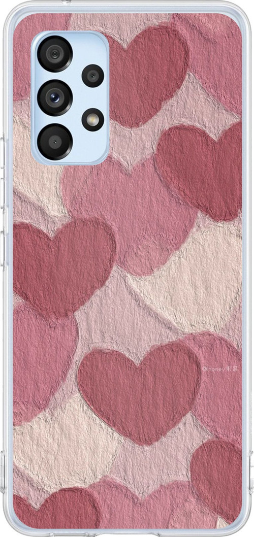 Samsung Galaxy A53 Uyumlu Pastel Gül Kurusu ve Pembe Kalpli Baskılı Silikon Kılıf