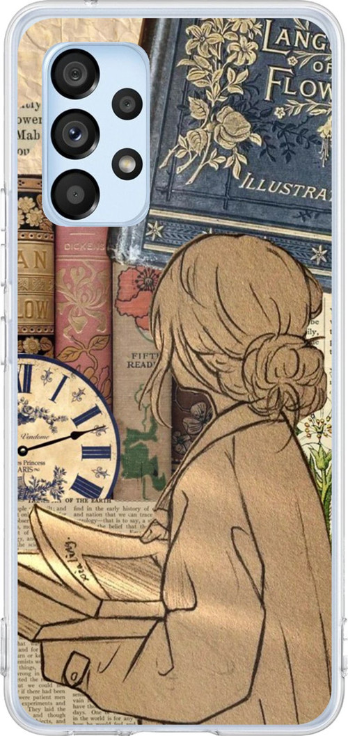 Samsung Galaxy A53 Uyumlu Retro Gazete Kadın Tasarımlı Baskılı Silikon Kılıf