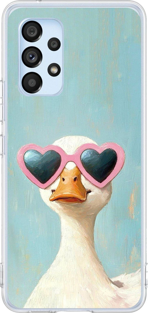Samsung Galaxy A53 Uyumlu Yağlı Boya Pop-Art Ördek Baskılı Silikon Kılıf