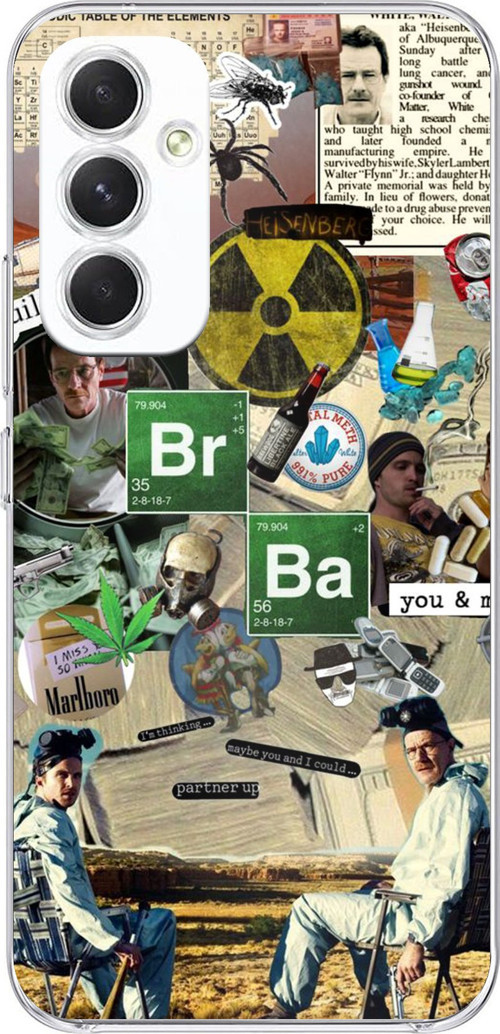 Samsung Galaxy A54 Uyumlu Breaking Bad Kolaj Baskılı Silikon Kılıf