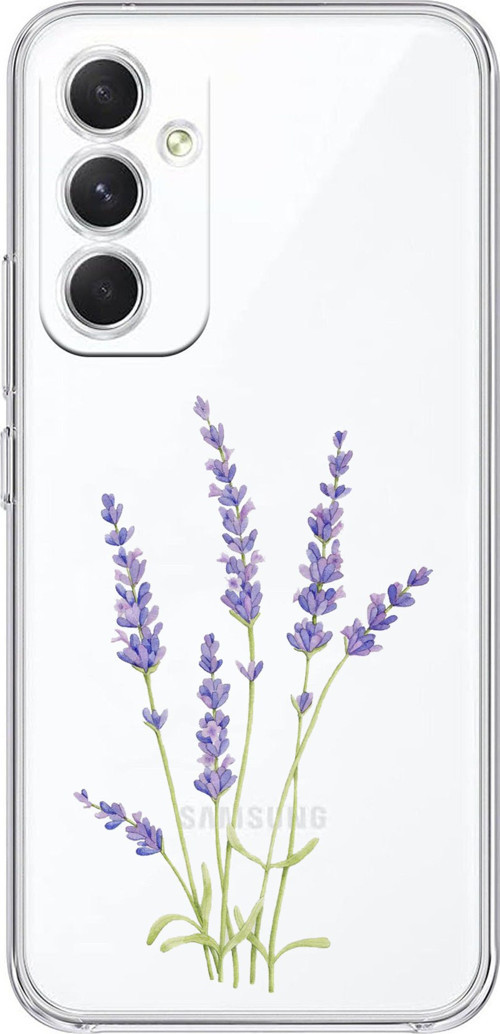 Samsung Galaxy A54 Uyumlu Lavanta Çiçek Tasarımlı Baskılı Silikon Kılıf