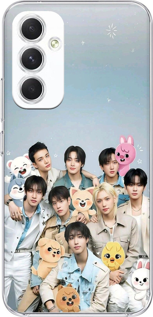Samsung Galaxy A54 Uyumlu Tray Kids K-Pop Grubu ve SKZOO Temalı Baskılı Silikon Kılıf