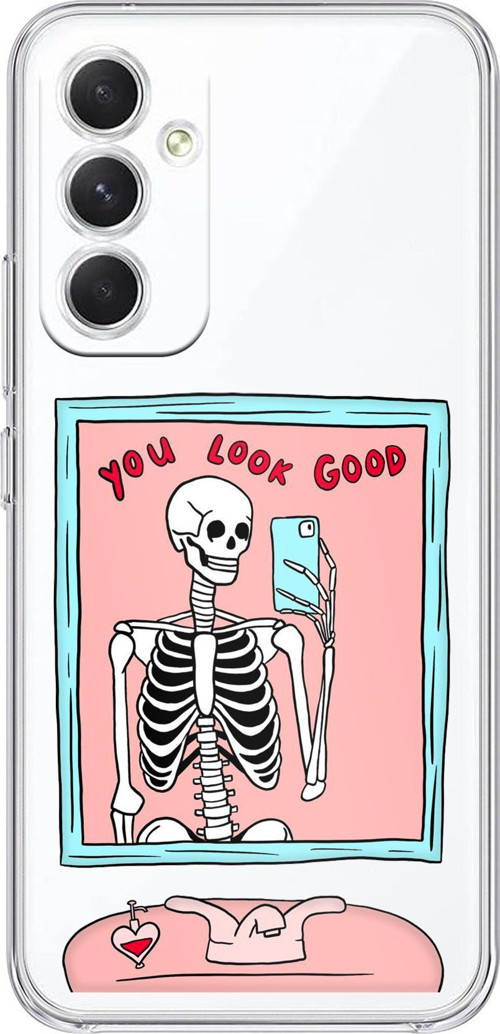 Samsung Galaxy A54 Uyumlu You Look Good İskelet Tasarımlı Baskılı Silikon Kılıf