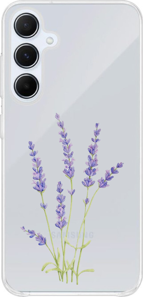 Samsung Galaxy A55 Uyumlu Lavanta Çiçek Tasarımlı Baskılı Silikon Kılıf