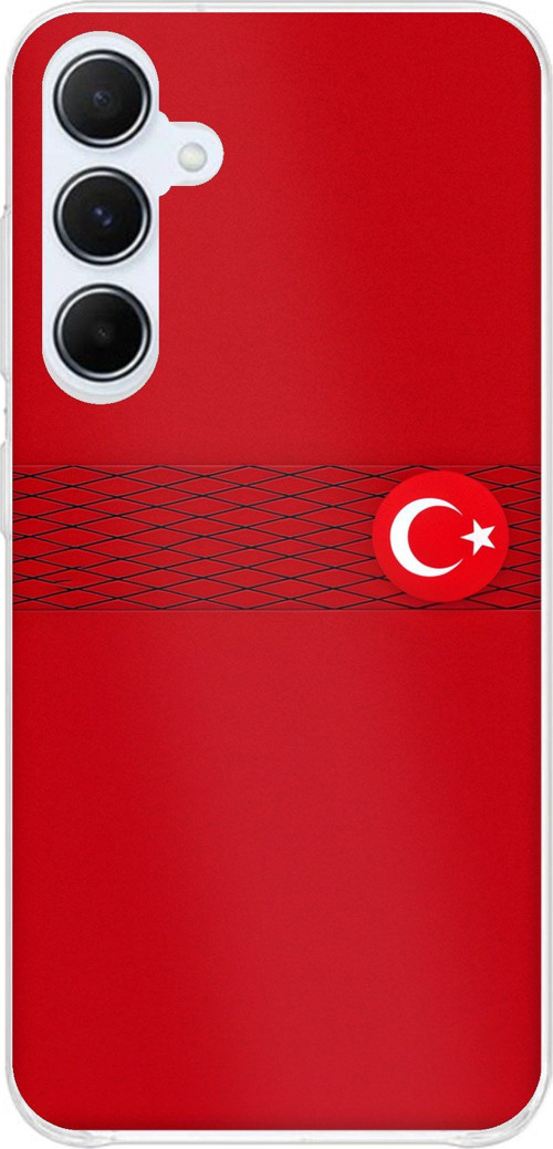 Samsung Galaxy A55 Uyumlu Türk Milli Takım Izgara Desenli Forma Baskılı Silikon Kılıf