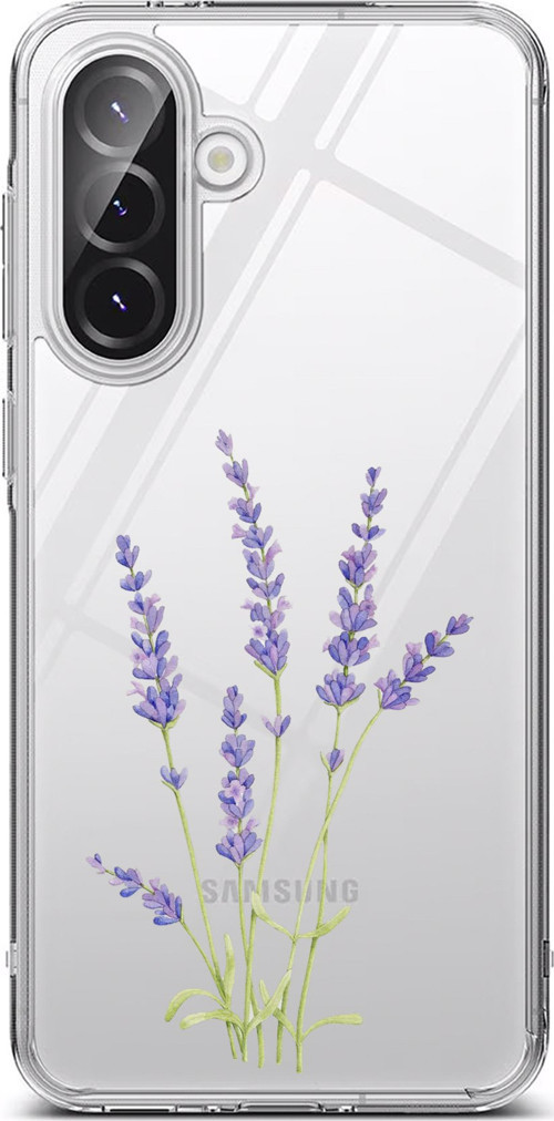Samsung Galaxy A56 Uyumlu Lavanta Çiçek Tasarımlı Baskılı Silikon Kılıf