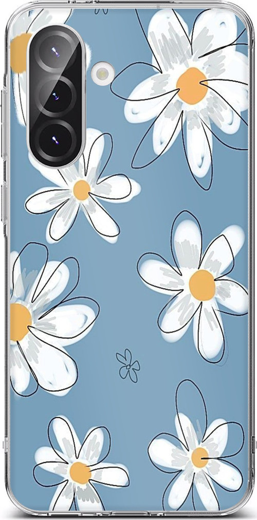 Samsung Galaxy A56 Uyumlu Mavi Papatya Bahçesi Baskılı Silikon Kılıf