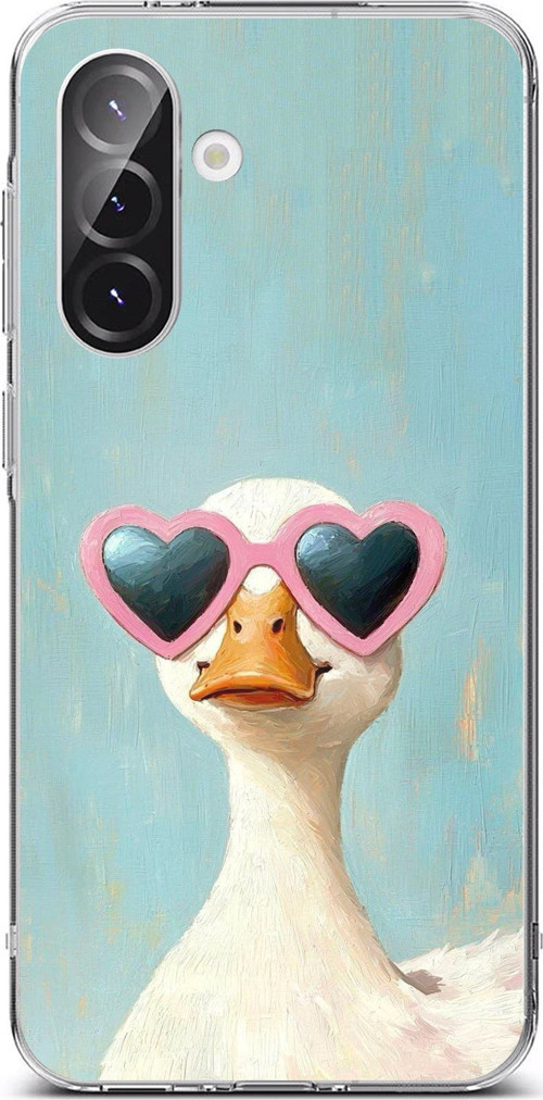 Samsung Galaxy A56 Uyumlu Yağlı Boya Pop-Art Ördek Baskılı Silikon Kılıf