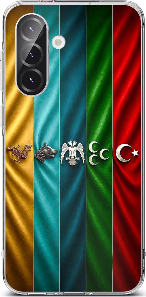 Samsung Galaxy A56 Uyumlu Tarihi Türk Devletleri Bayrakları Baskılı Silikon Kılıf