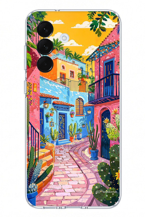 Samsung Galaxy A57 Uyumlu Renkli Sanat Sokak Silikon Kılıf Baskılı Silikon Kılıf