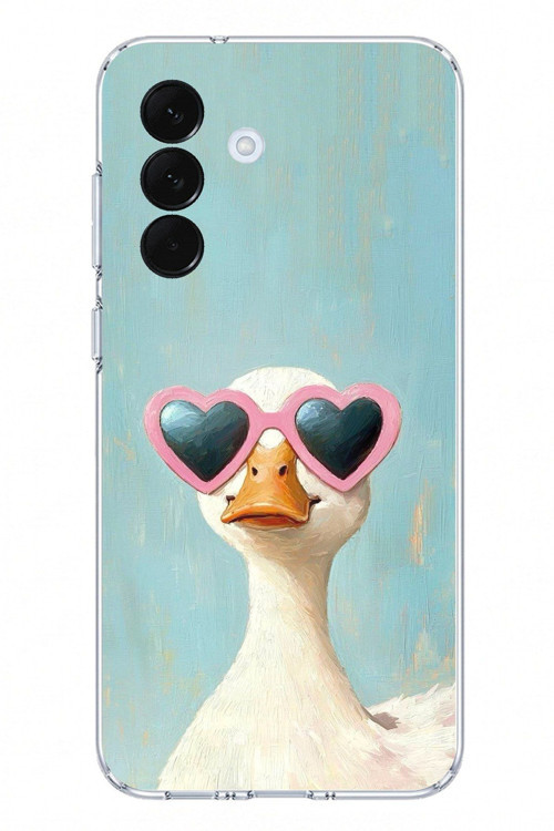 Samsung Galaxy A57 Uyumlu Yağlı Boya Pop-Art Ördek Baskılı Silikon Kılıf