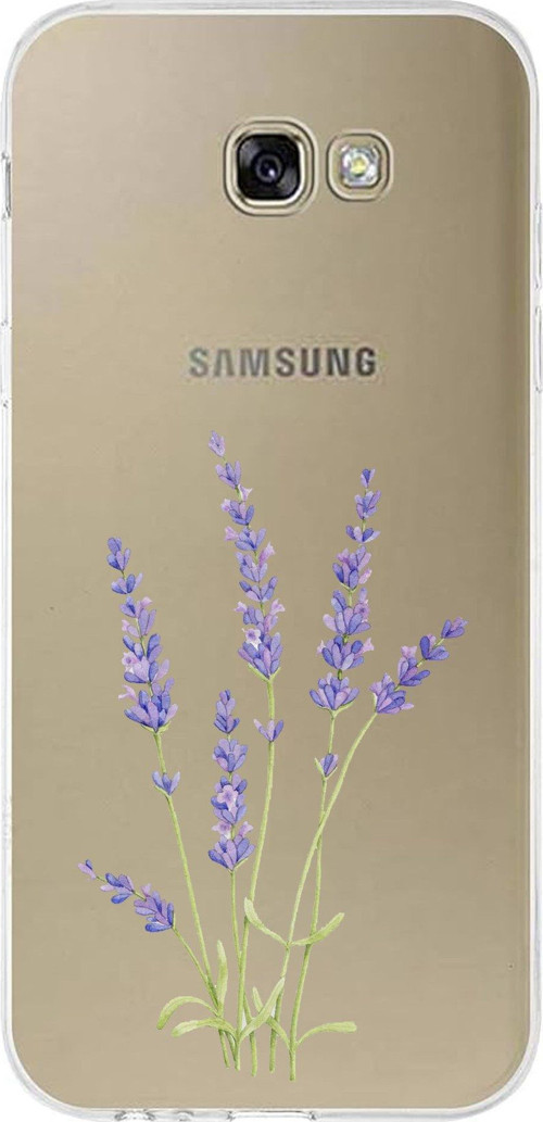 Samsung Galaxy A7 2017 Uyumlu Lavanta Çiçek Tasarımlı Baskılı Silikon Kılıf