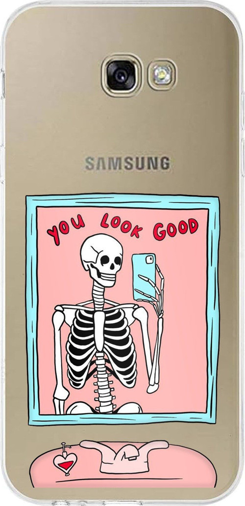 Samsung Galaxy A7 2017 Uyumlu You Look Good İskelet Tasarımlı Baskılı Silikon Kılıf