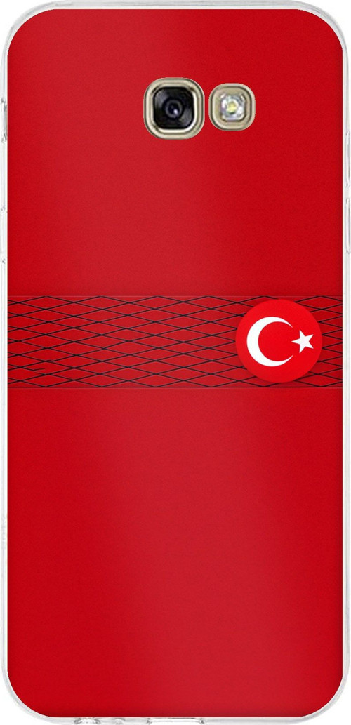 Samsung Galaxy A7 2017 Uyumlu Türk Milli Takım Izgara Desenli Forma Baskılı Silikon Kılıf