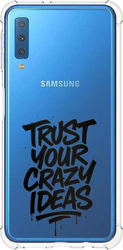Samsung Galaxy A7 2018 Uyumlu Crazy Trust Baskılı Silikon Kılıf