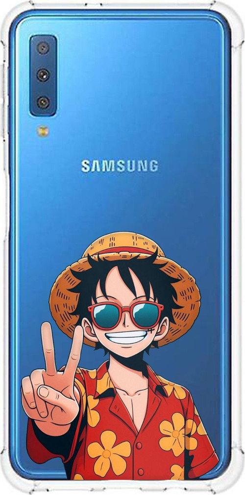 Samsung Galaxy A7 2018 Uyumlu Monkey D. Luffy Tasarımlı Baskılı Silikon Kılıf