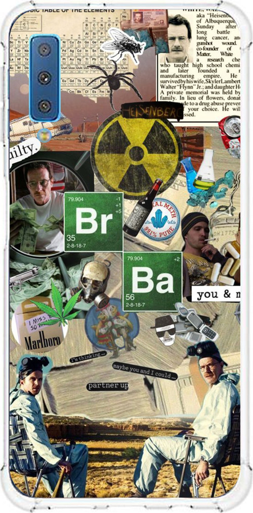 Samsung Galaxy A7 2018 Uyumlu Breaking Bad Kolaj Baskılı Silikon Kılıf