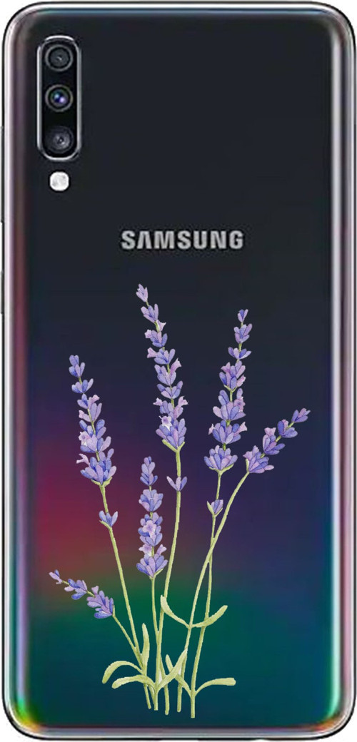 Samsung Galaxy A70 Uyumlu Lavanta Çiçek Tasarımlı Baskılı Silikon Kılıf
