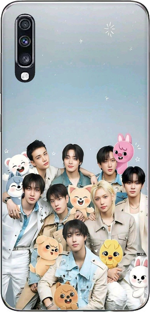Samsung Galaxy A70 Uyumlu Tray Kids K-Pop Grubu ve SKZOO Temalı Baskılı Silikon Kılıf