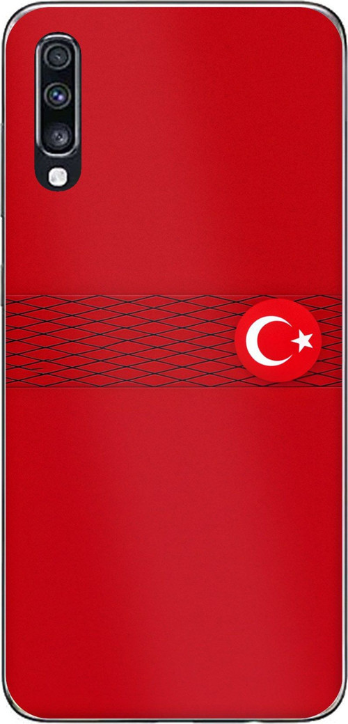 Samsung Galaxy A70 Uyumlu Türk Milli Takım Izgara Desenli Forma Baskılı Silikon Kılıf