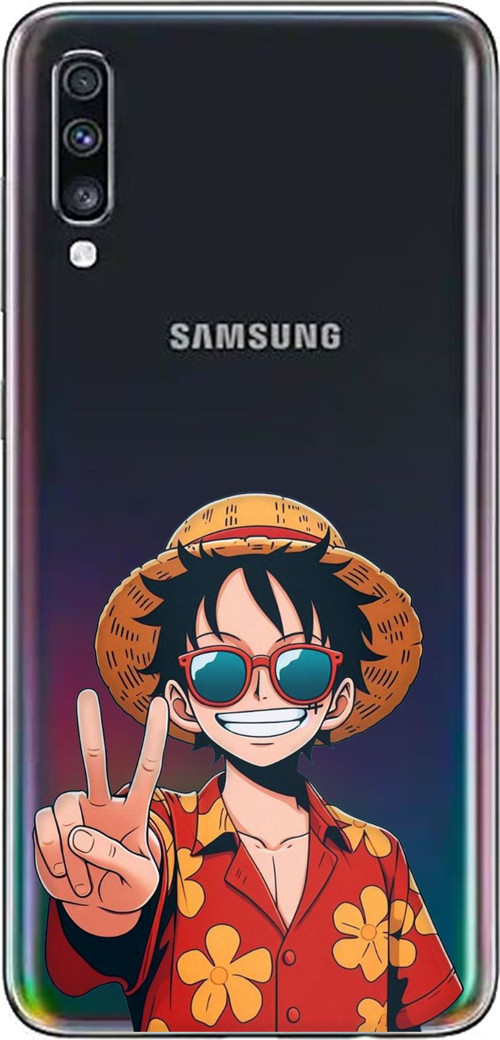 Samsung Galaxy A70 Uyumlu Monkey D. Luffy Tasarımlı Baskılı Silikon Kılıf