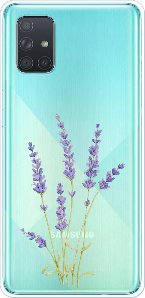 Samsung Galaxy A71 Uyumlu Lavanta Çiçek Tasarımlı Baskılı Silikon Kılıf