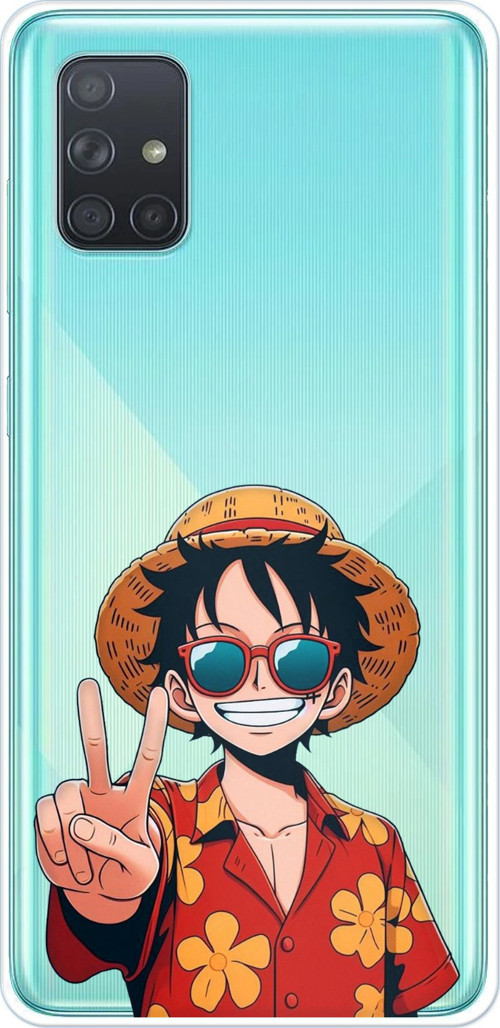 Samsung Galaxy A71 Uyumlu Monkey D. Luffy Tasarımlı Baskılı Silikon Kılıf