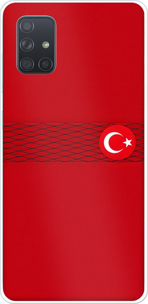 Samsung Galaxy A71 Uyumlu Türk Milli Takım Izgara Desenli Forma Baskılı Silikon Kılıf