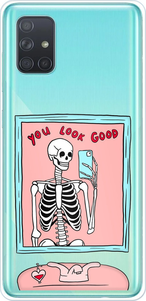 Samsung Galaxy A71 Uyumlu You Look Good İskelet Tasarımlı Baskılı Silikon Kılıf