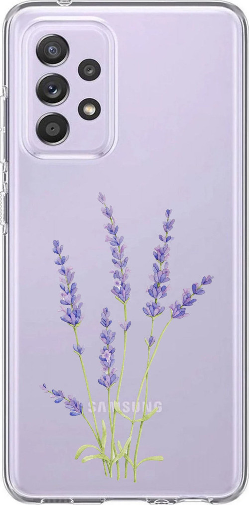 Samsung Galaxy A72 Uyumlu Lavanta Çiçek Tasarımlı Baskılı Silikon Kılıf