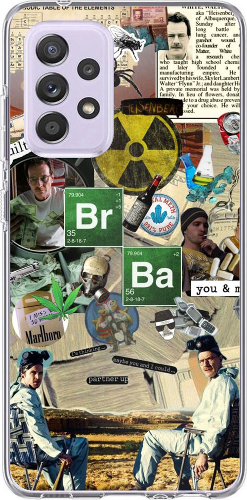 Samsung Galaxy A72 Uyumlu Breaking Bad Kolaj Baskılı Silikon Kılıf