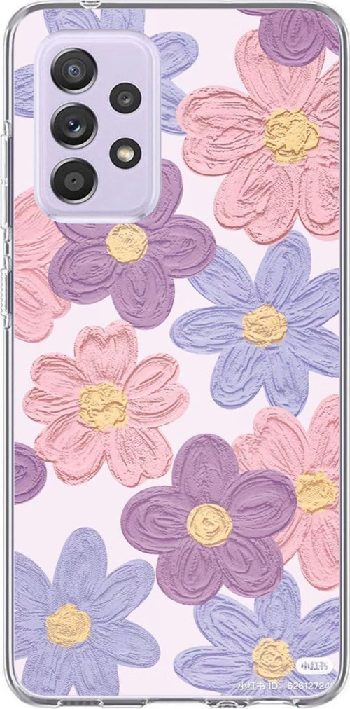 Samsung Galaxy A72 Uyumlu Renkli Papatyalar Sulu Boya Baskılı Silikon Kılıf