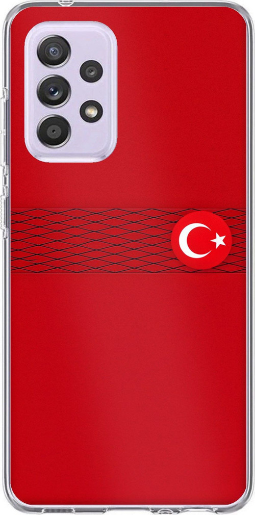 Samsung Galaxy A72 Uyumlu Türk Milli Takım Izgara Desenli Forma Baskılı Silikon Kılıf