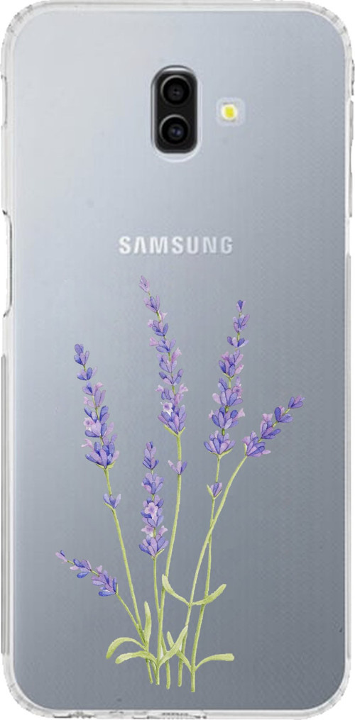 Samsung Galaxy J6 PLUS Uyumlu Lavanta Çiçek Tasarımlı Baskılı Silikon Kılıf