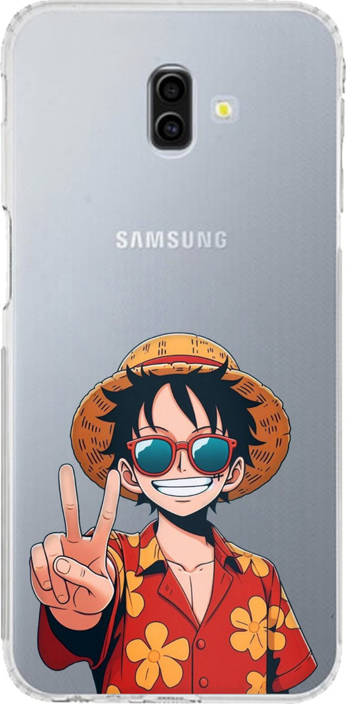 Samsung Galaxy J6 PLUS Uyumlu Monkey D. Luffy Tasarımlı Baskılı Silikon Kılıf