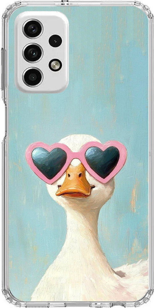 Samsung Galaxy A73 Uyumlu Yağlı Boya Pop-Art Ördek Baskılı Silikon Kılıf