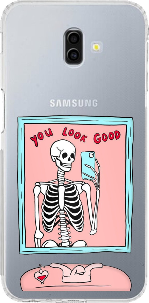 Samsung Galaxy J6 PLUS Uyumlu You Look Good İskelet Tasarımlı Baskılı Silikon Kılıf
