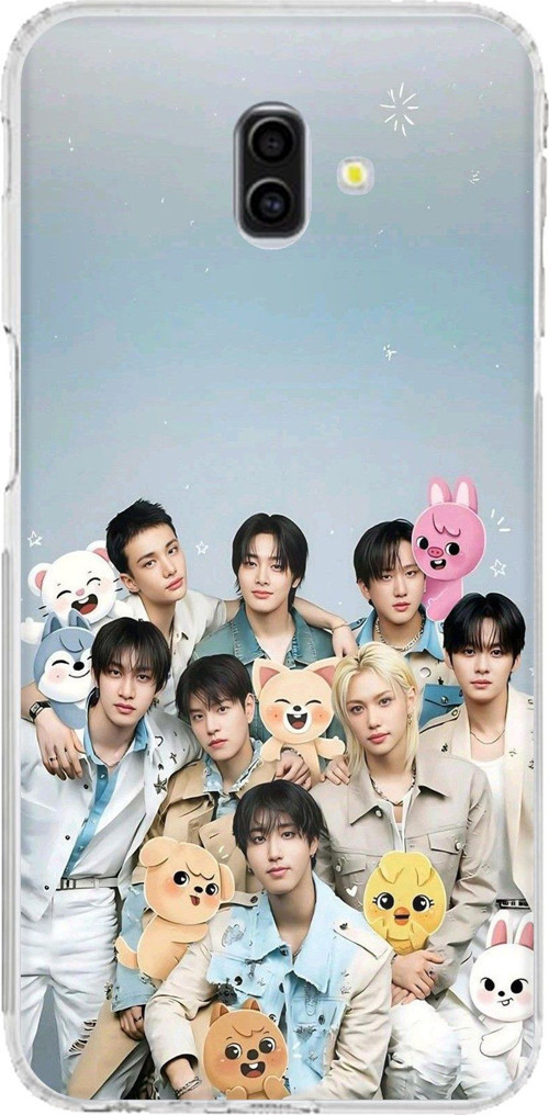 Samsung Galaxy J6 PLUS Uyumlu Tray Kids K-Pop Grubu ve SKZOO Temalı Baskılı Silikon Kılıf