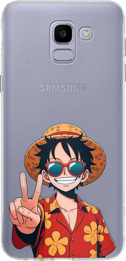Samsung Galaxy J6 Uyumlu Monkey D. Luffy Tasarımlı Baskılı Silikon Kılıf
