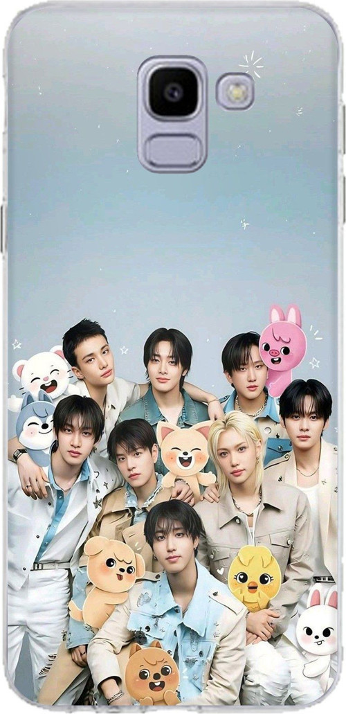 Samsung Galaxy J6 Uyumlu Tray Kids K-Pop Grubu ve SKZOO Temalı Baskılı Silikon Kılıf