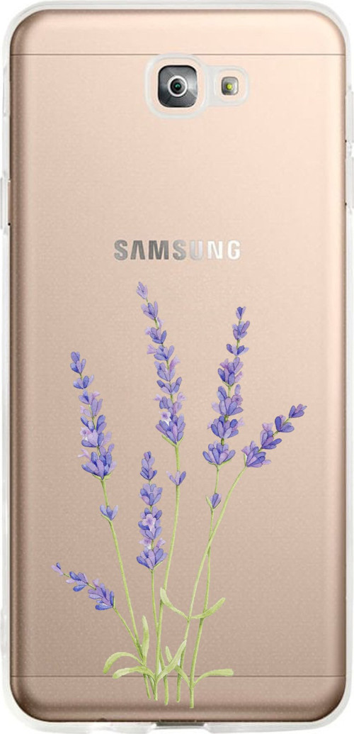 Samsung Galaxy J7 Prime Uyumlu Lavanta Çiçek Tasarımlı Baskılı Silikon Kılıf