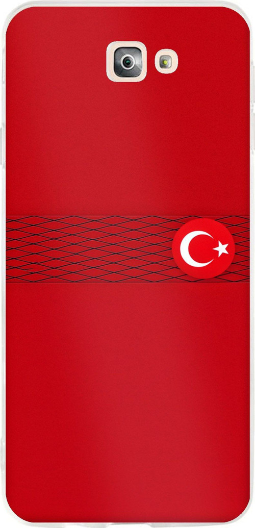 Samsung Galaxy J7 Prime Uyumlu Türk Milli Takım Izgara Desenli Forma Baskılı Silikon Kılıf